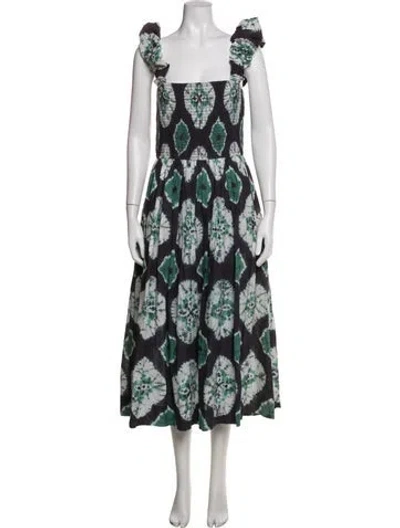 Pre-owned Sea New York Tie-dye Print Midi Length Dress In Purple