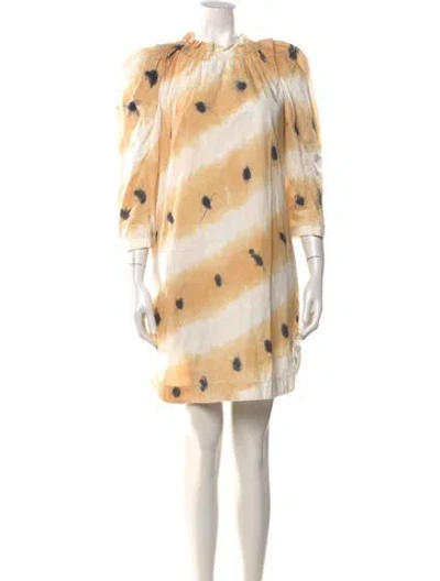 Pre-owned Sea New York Tie-dye Print Mini Dress In Yellow