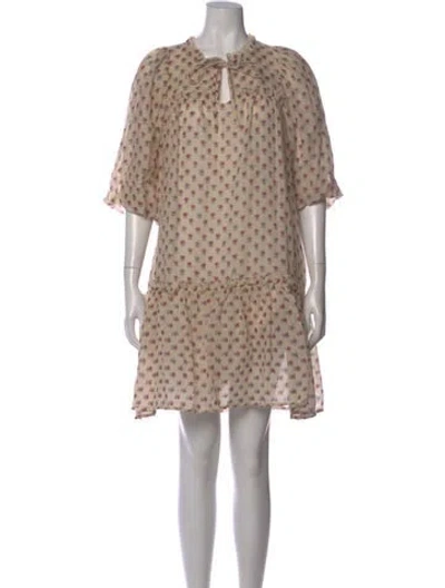 Pre-owned Sea New York Virgin Wool Mini Dress In Neutral