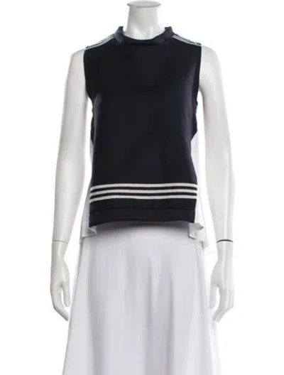 Pre-owned Sea New York Virgin Wool Striped Top In Blue