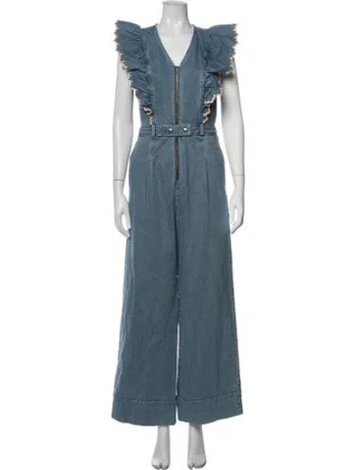 Pre-owned Sea New York V-neck Jumpsuit In Blue