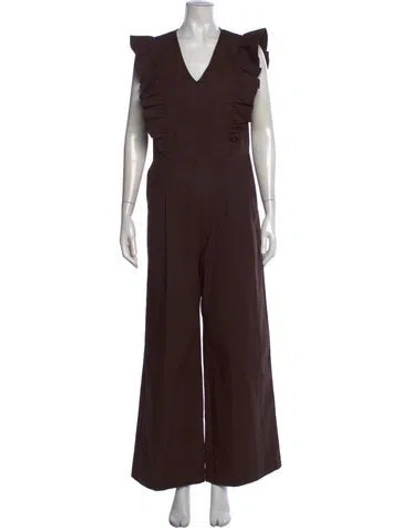 Pre-owned Sea New York V-neck Jumpsuit In Brown