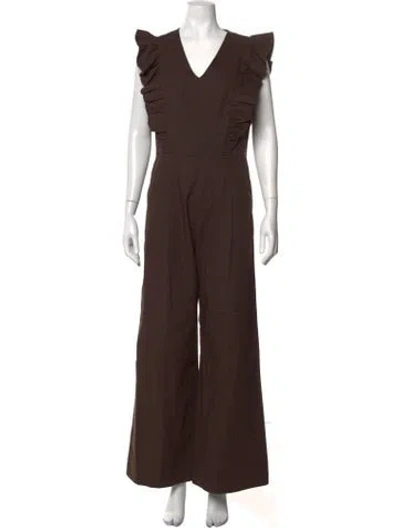 Pre-owned Sea New York V-neck Jumpsuit In Brown