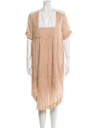 Pre-owned Sea New York V-neck Knee-length Dress In Neutral