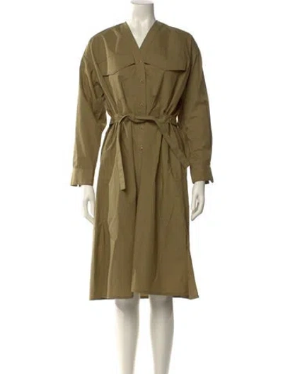 Pre-owned Sea New York V-neck Knee-length Dress In Yellow