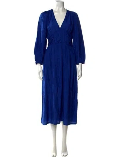 Pre-owned Sea New York V-neck Long Dress In Blue