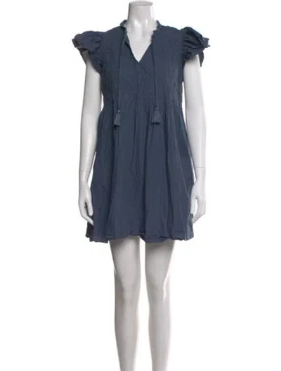 Pre-owned Sea New York V-neck Mini Dress In Blue
