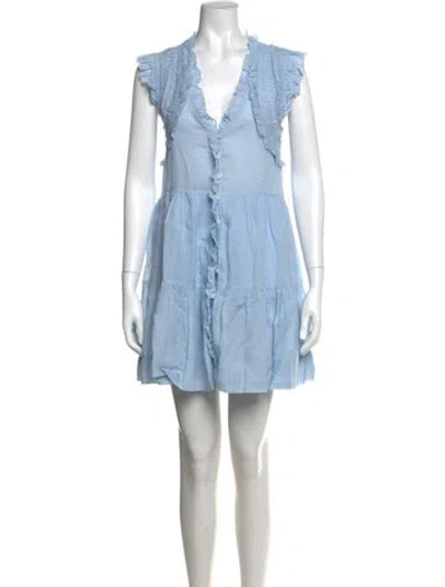 Pre-owned Sea New York V-neck Mini Dress In Blue