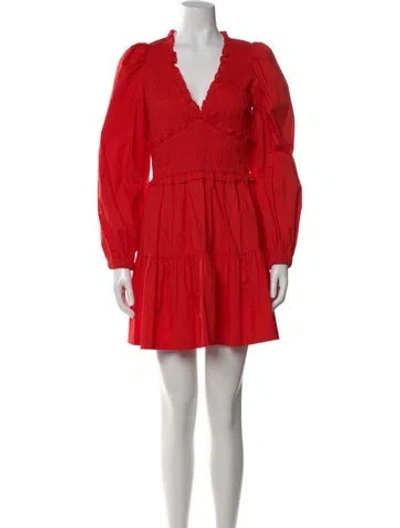Pre-owned Sea New York V-neck Mini Dress In Red