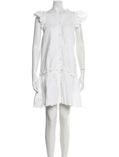 Pre-owned Sea New York V-neck Mini Dress In White