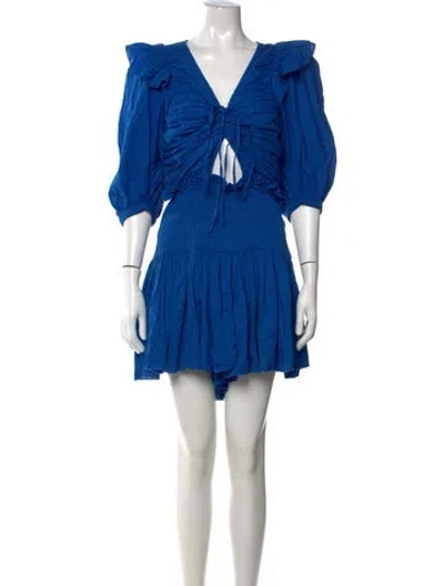 Pre-owned Sea New York V-neck Romper In Blue