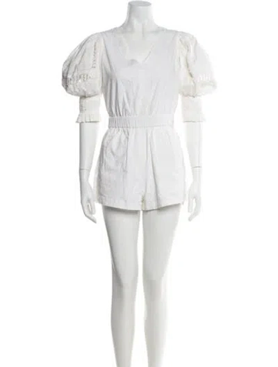 Pre-owned Sea New York V-neck Romper In White