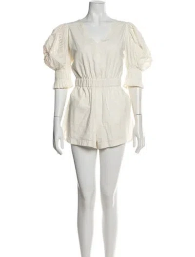 Pre-owned Sea New York V-neck Romper In White