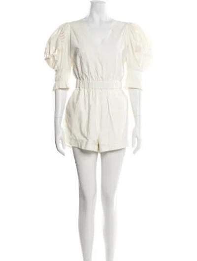 Pre-owned Sea New York V-neck Romper In White