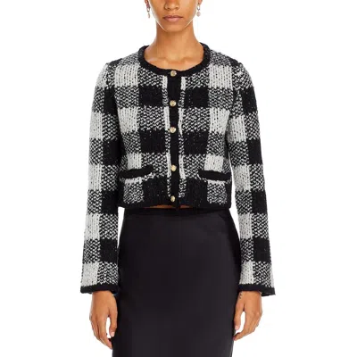 Sea New York Womens Checkered Long Sleeve Cardigan Sweater In Multi