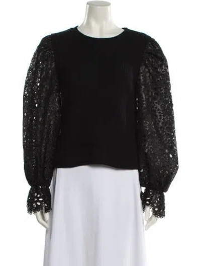 Pre-owned Sea New York Wool Crew Neck Blouse In Black