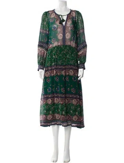 Pre-owned Sea New York Wool Long Dress W/ Tags In Green