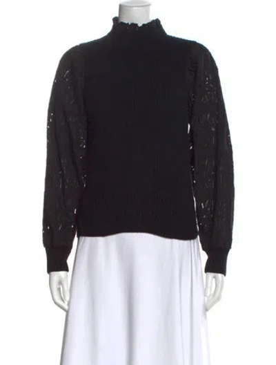 Pre-owned Sea New York Wool Mock Neck Sweater In Black