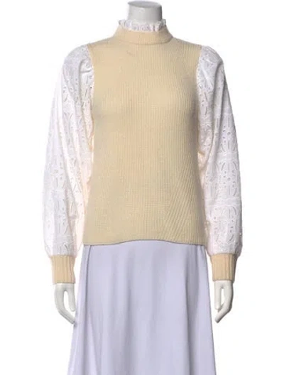 Pre-owned Sea New York Wool Mock Neck Sweater In Neutrals
