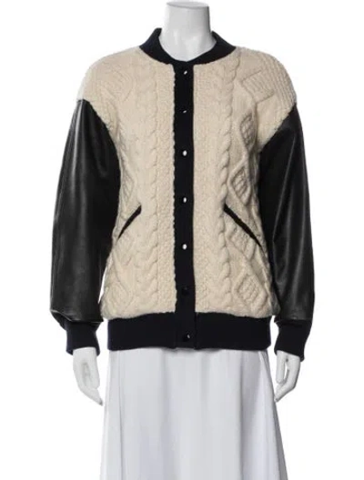 Pre-owned Sea New York Wool Patterned Bomber Jacket In Multi