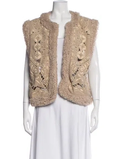 Pre-owned Sea New York Wool Patterned Vest In Neutral