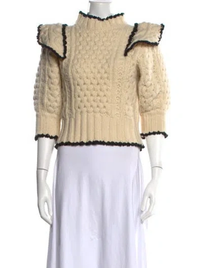Pre-owned Sea New York Wool Turtleneck Sweater In Neutrals