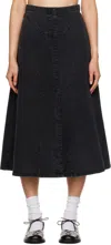 Sea Ny Black Cornelia Denim Midi Skirt In Black