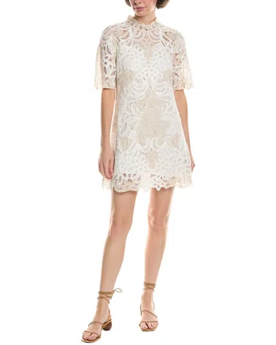 Sea Ny Branca Battenburg Mini Dress