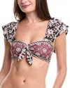 Sea Ny Danae Print Flutter Sleeve Bikini Top