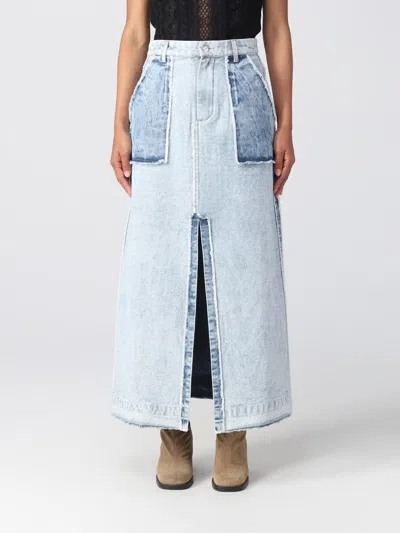 Sea Ny Skirt  Woman In Gnawed Blue