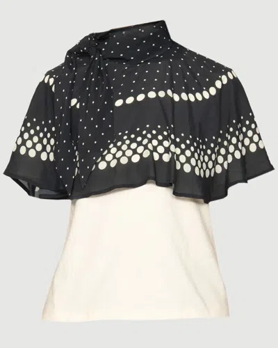 Sea Ny Elly Polka Print Cape T-shirt In Black