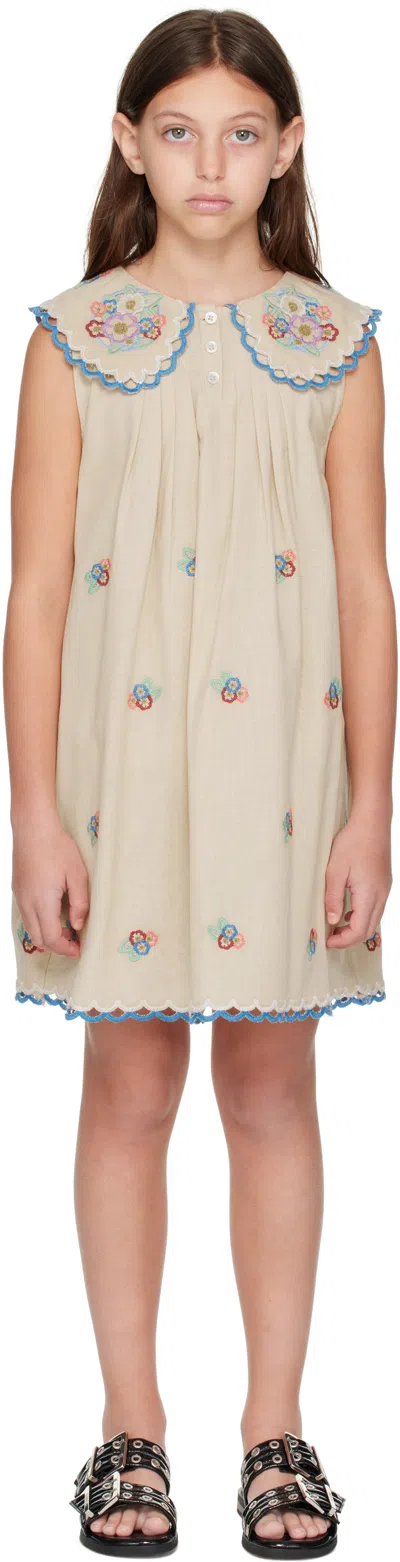 Sea Ny Kids Beige Melinda Dress In Ecru Ecru