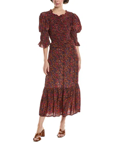 SEA NY SEA NY LANA SMOCKED MIDI DRESS