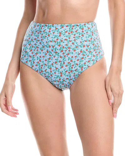 Sea Ny Lilly Print High-waist Bikini Bottom In Green