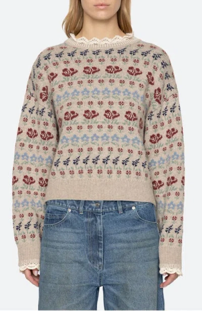 Sea Ny Preston Floral Intarsia Knit Sweater In Multi