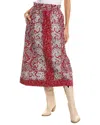 Sea Ny Theodora Paisley Print Quilted Midi Skirt In Red