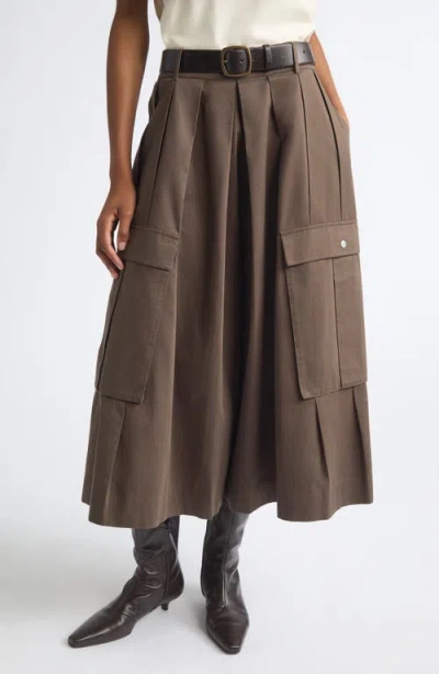 Sea Ny Tristan Pleated Cotton Culottes In Brown