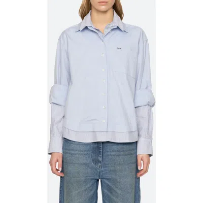 Sea Ny Zayna Double-layer Cotton Shirt In Blue
