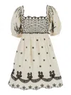 Sea Nyc Kingsley Square Neckline Embroidered Cotton Dress