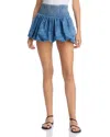 Sea Oli Pleated Denim Mini Skirt In Blue