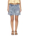 Sea Oli Embroidered Denim Shorts In Blue