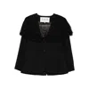 Sea Lace-trimmed Pinstripe Jacket In Black