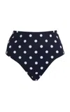 Sea Paulina High-rise Polka-dot Bikini Bottom In Navy