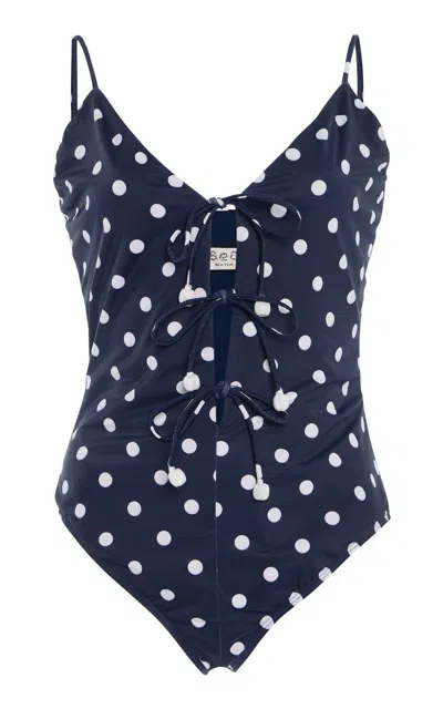 Sea Pauline Polka-dot One-piece Swimsuit In Navy
