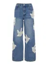 Sea 'payton' Blue Jeans With All-over Crochet Birds