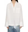 Sea Perlette Long Sleeve Top In White In White