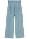 Sea Pleat-detail Wide-leg Jeans In Blue