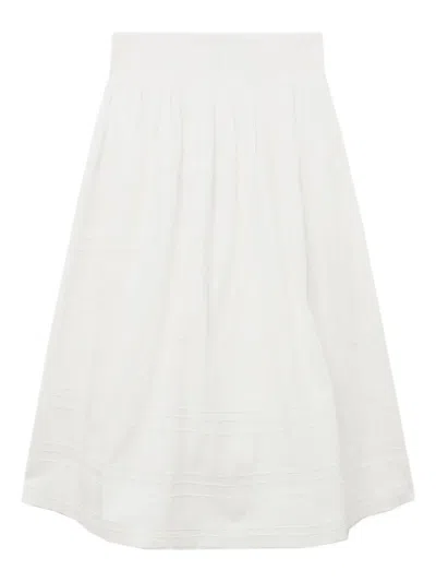 Sea Camden Pleated Cotton-poplin Midi Skirt In White