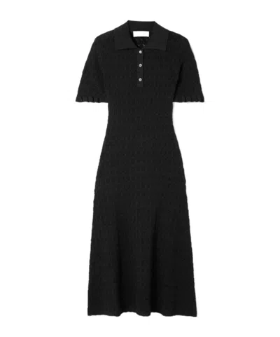 Sea Pointelle-knit Midi Dress In Black