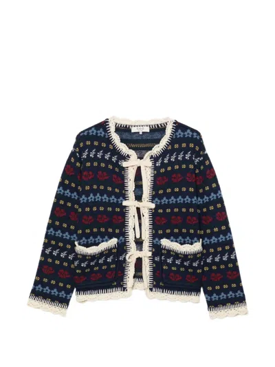Sea Preston-knit Tie-front Cardigan In Multi